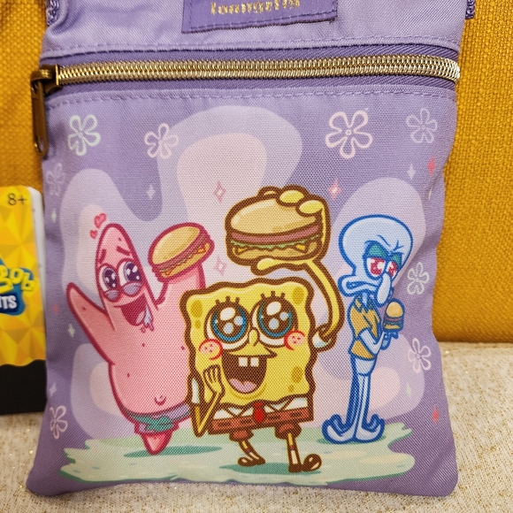 Loungefly Nickelodeon Spongebob  Square Pants Patrick Purple Passport Bag NEW - Picture 3 of 10